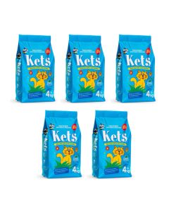 Kit 5 Areia para Gato Kets 4kg
